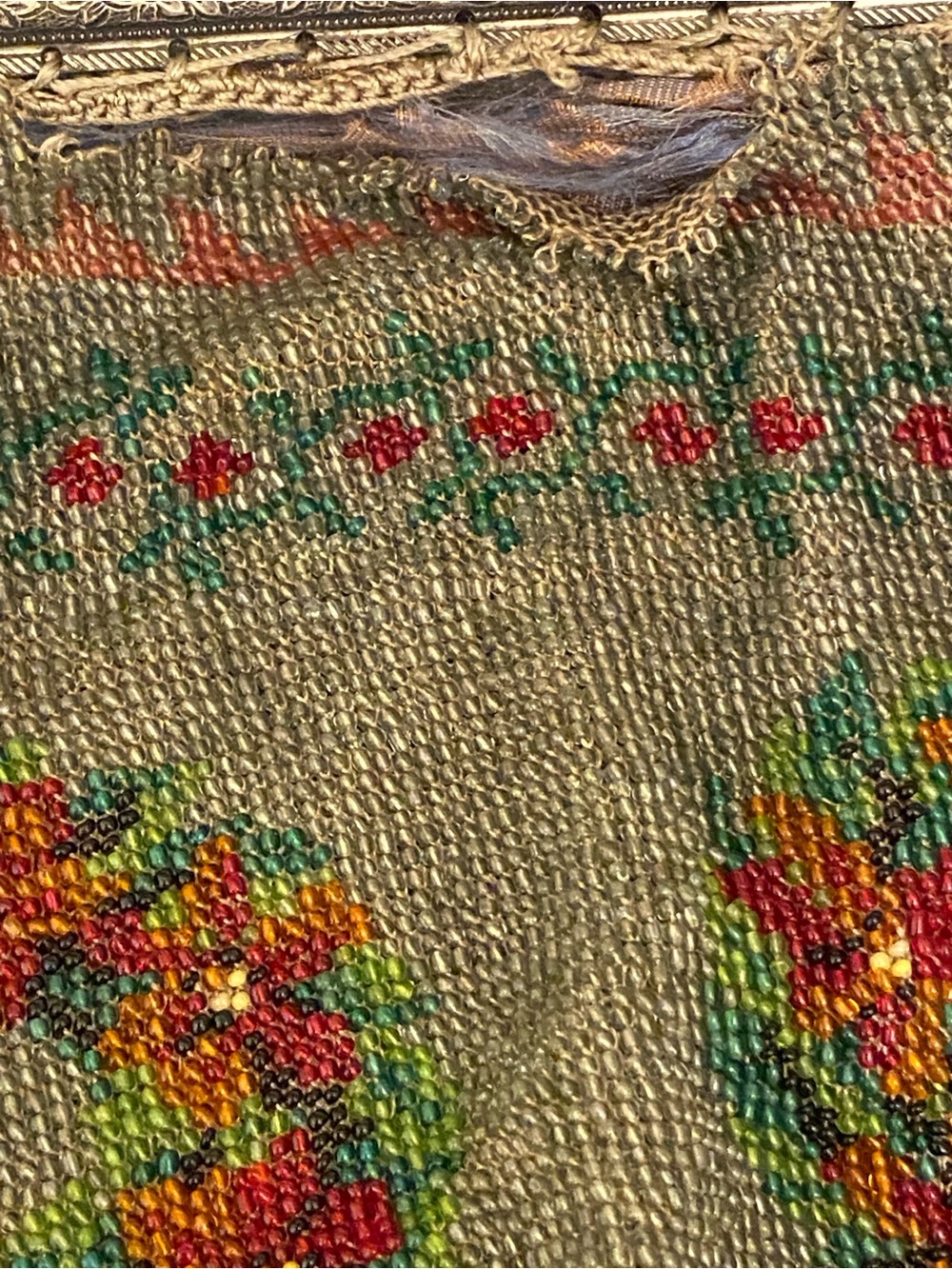 Antique Micro Beaded Floral Purse Victorian Design with Ornate Detail As-Is - Picture 13 of 15